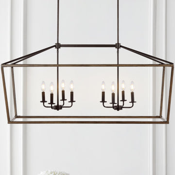 Oria 10" Iron Farmhouse Industrial Lantern LED Pendant